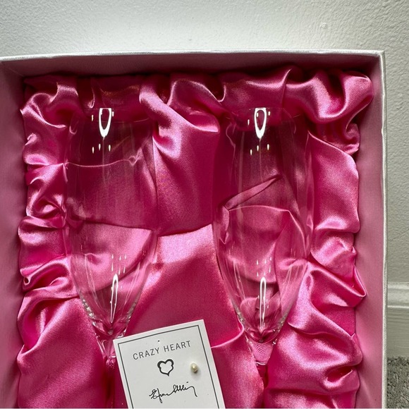 Orrefors Crazy Heart Efva Atting 2 Champagne Flutes - Picture 8 of 10